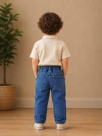 Kids' Easy-On Elasticated Mid-Wash Jogger Jeans