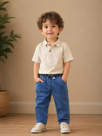 Kids' Easy-On Elasticated Mid-Wash Jogger Jeans