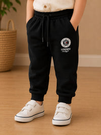 Boys Premium Black Graphic Print Joggers / Track Pants