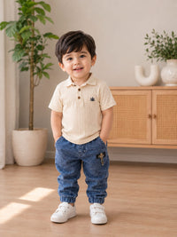 Boys Premium Mid-Wash Denim Jogger Jeans