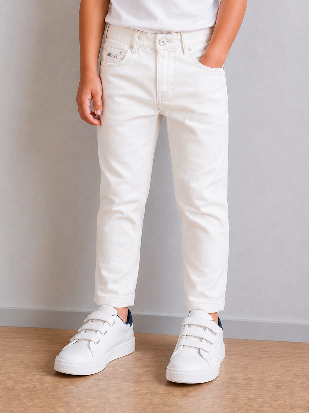 Boys Premium Off-White Slim Fit Denim Jeans
