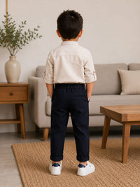 Boys Premium Navy Blue Tailored Formal Trousers