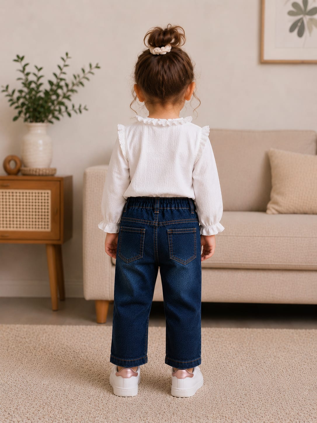 Boys Premium Distressed Indigo Jeans with Airplane Patch Accent