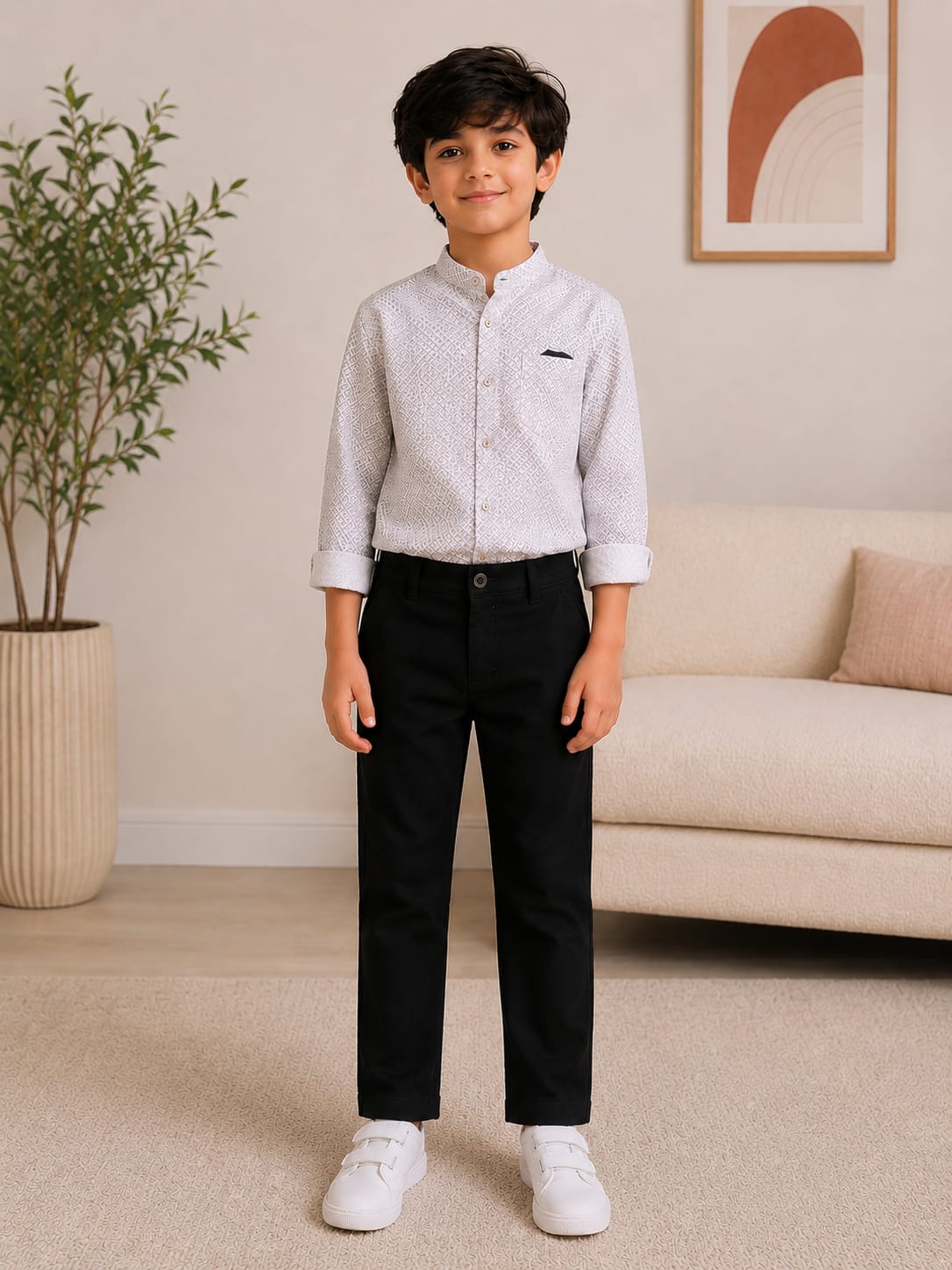 Boys Premium Black Regular Slim Fit Casual Trousers / Jeans (Copy)