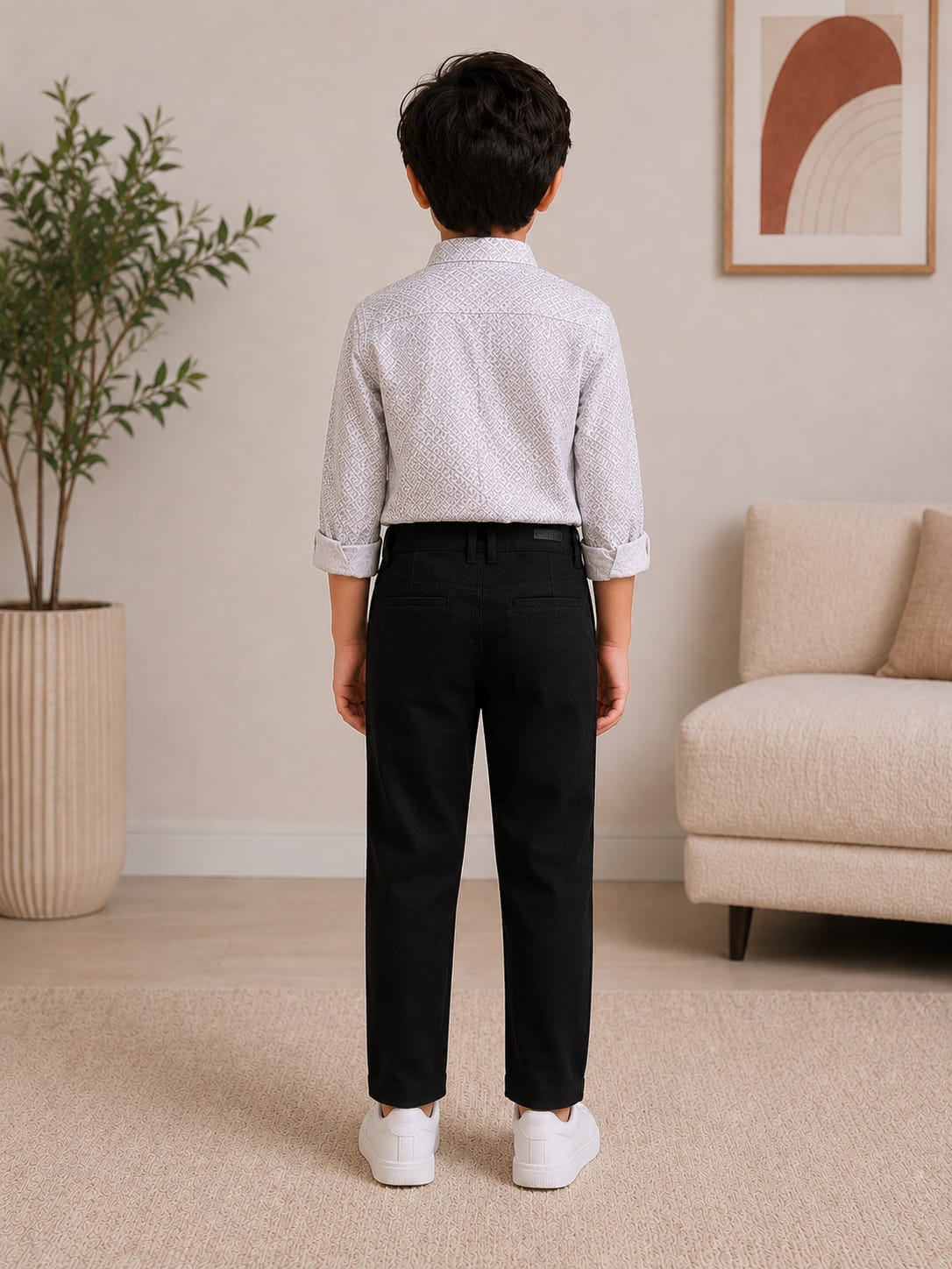 Boys Premium Black Regular Slim Fit Casual Trousers / Jeans (Copy)