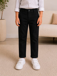 Boys Premium Black Regular Slim Fit Casual Trousers / Jeans (Copy)