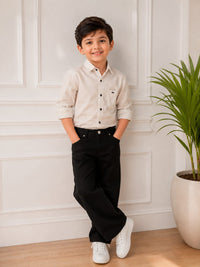 Boys Premium Jet Black Wide-Leg Relaxed Denim Jeans