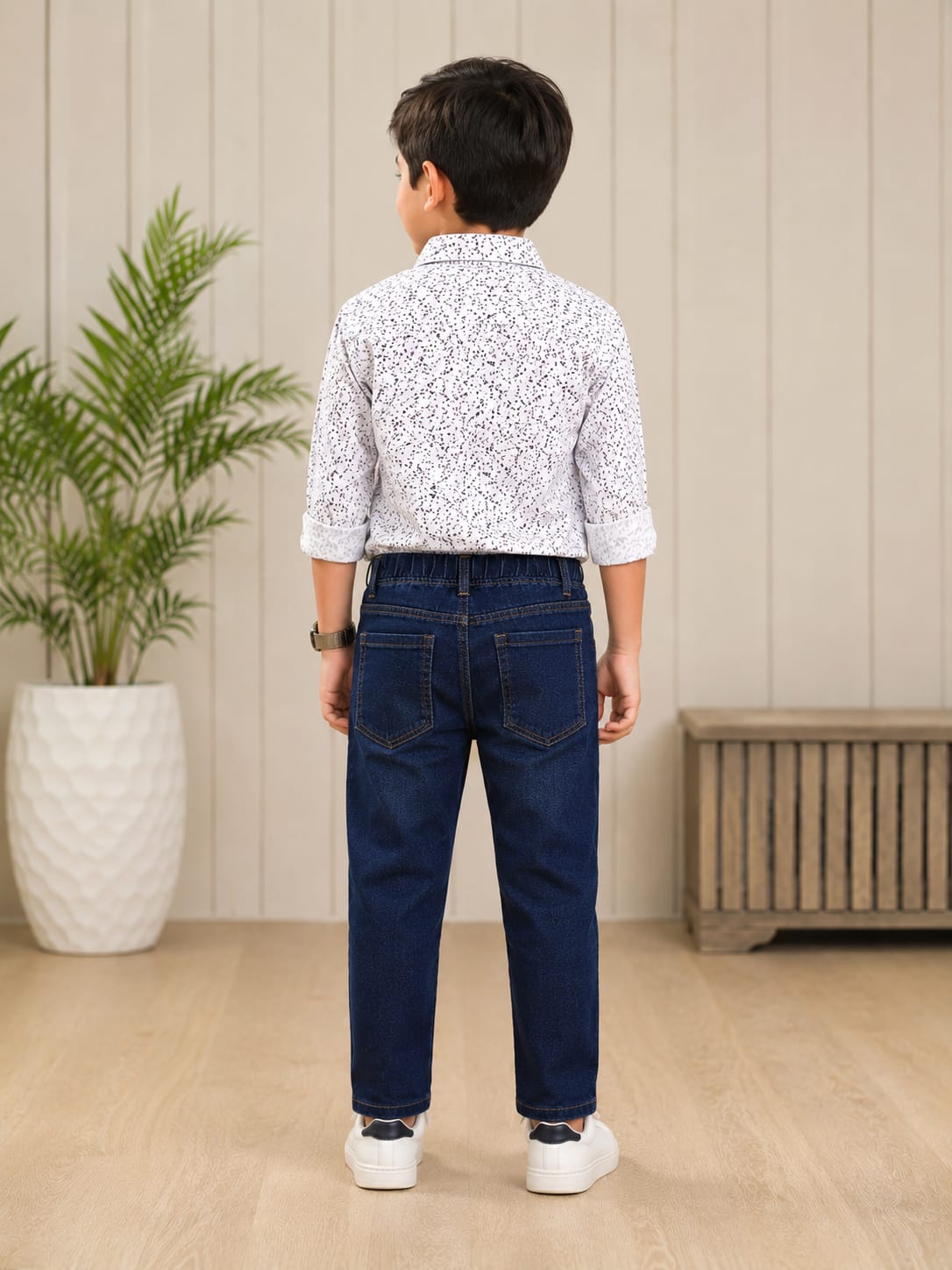 Boys Premium Deep Indigo Stretch Jeans with Elasticated Comfort Waistband