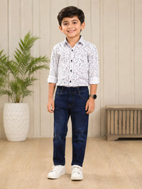 Boys Premium Deep Indigo Stretch Jeans with Elasticated Comfort Waistband
