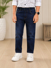 Boys Premium Deep Indigo Stretch Jeans with Elasticated Comfort Waistband