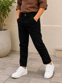 Boys Premium Jet Black Slim Fit Jeans