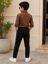 Boys Premium Jet Black Slim Fit Jeans