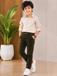 Boys Premium Olive Green Slim Fit Jeans