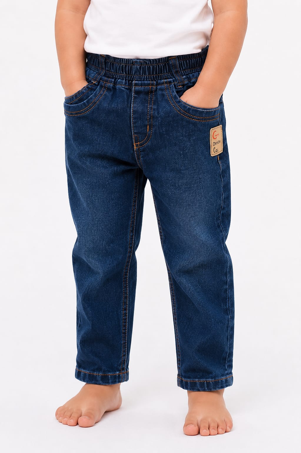 Boys Premium Mid-Wash Comfort Elasticated Denim Jeans