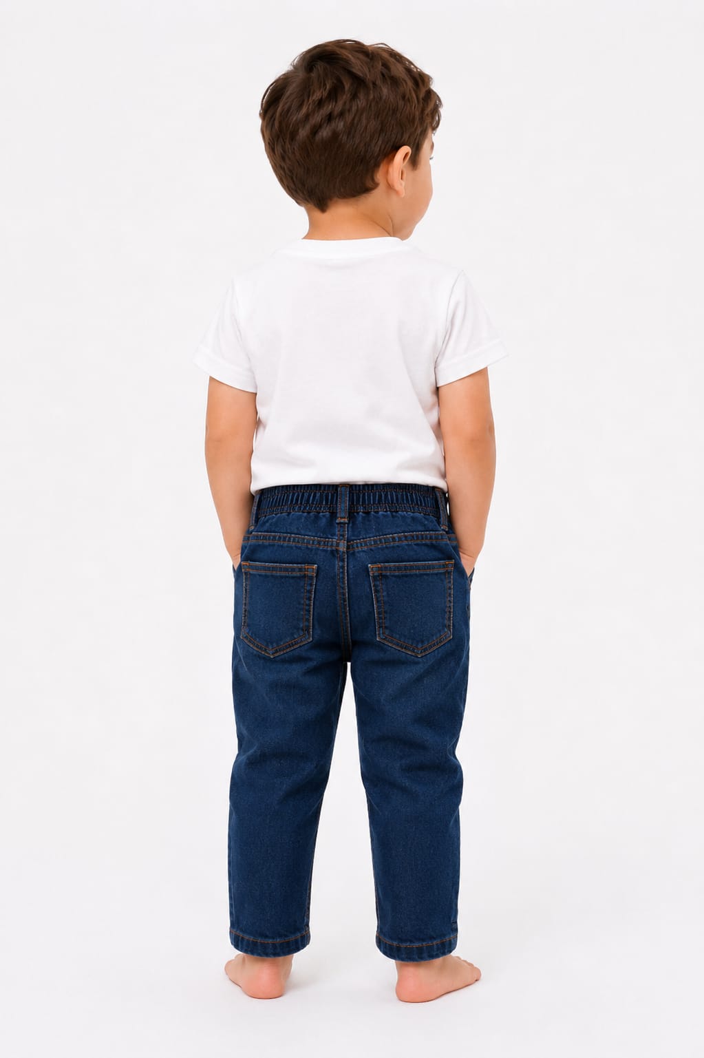 Boys Premium Mid-Wash Comfort Elasticated Denim Jeans