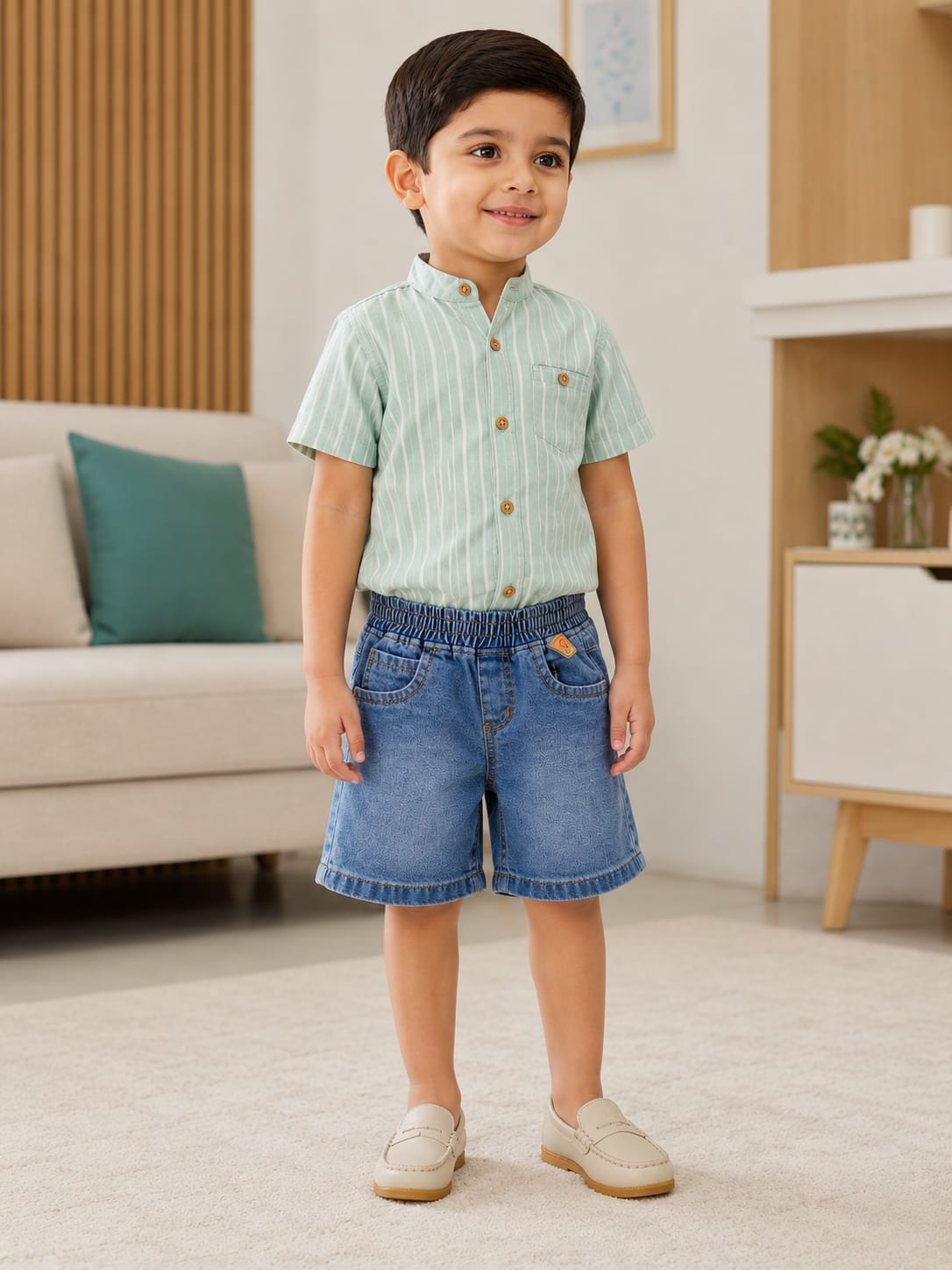 Kids Classic Comfort Smocked Denim Shorts