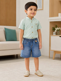 Kids Classic Comfort Smocked Denim Shorts