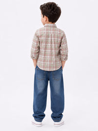 Boys' Classic Plaid Button-Down Long-Sleeve Shirt