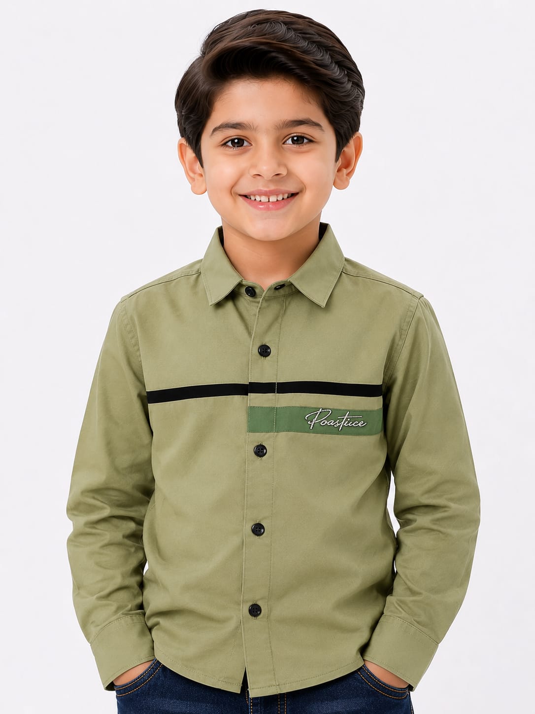 Olive Glaze Cotton Shirt