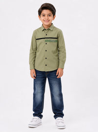 Olive Glaze Cotton Shirt