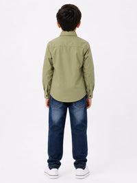 Olive Glaze Cotton Shirt