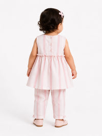 Toddler Girls' Lace Bodice & Striped Coordinated Set