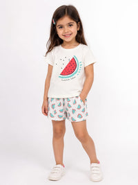 Girls' Watermelon Print Summer Co-Ord Set
