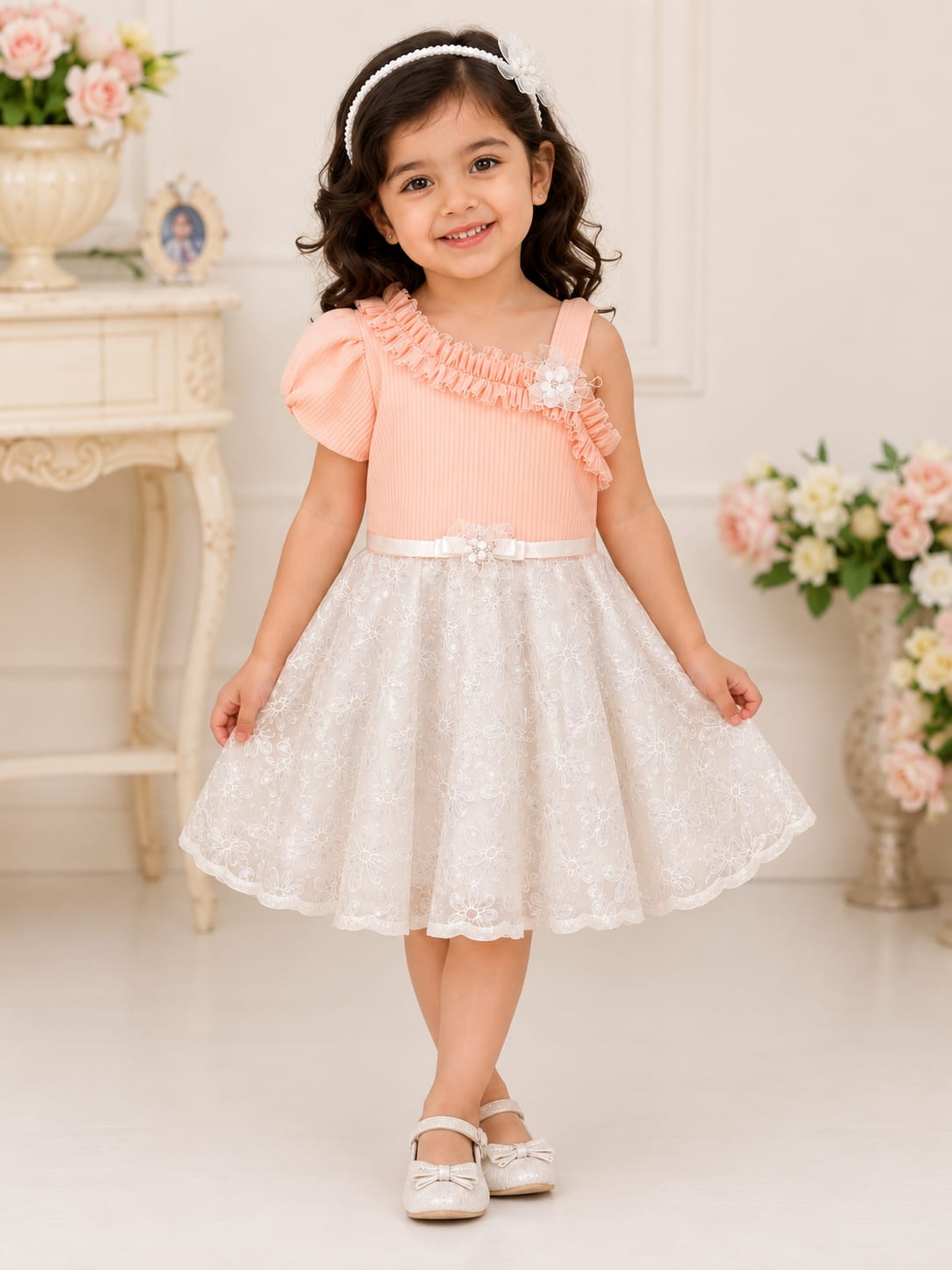 Elegant asymmetric Party Dress for Girls