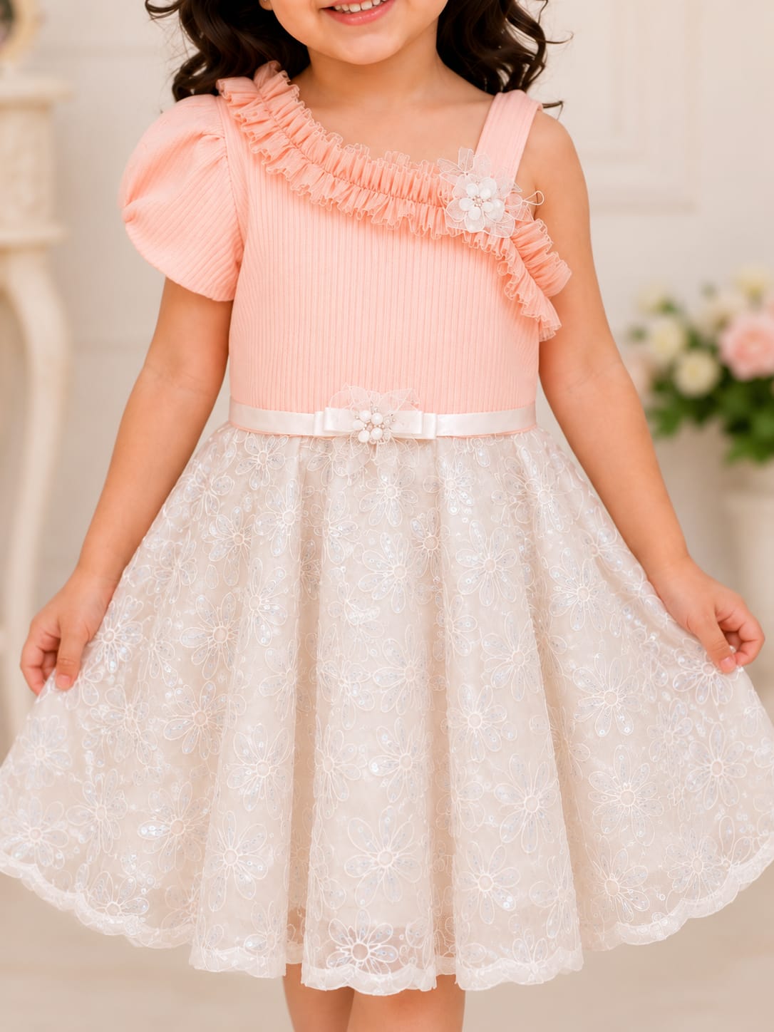 Elegant asymmetric Party Dress for Girls