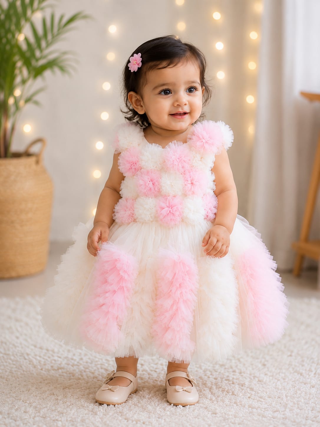 Princess Pink & White Tulle Party Frock
