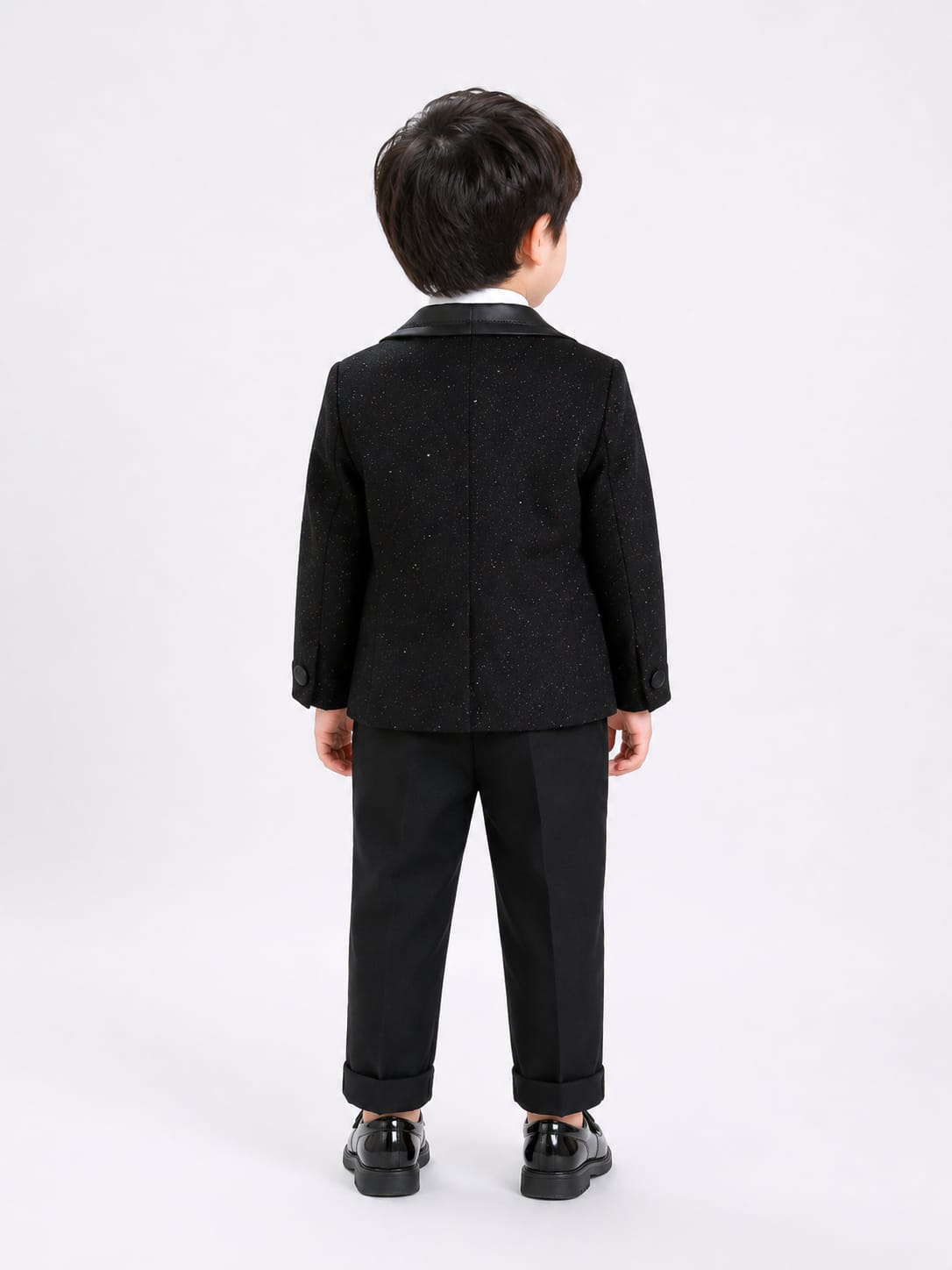 Boys Elegant Shimmer Tuxedo & Suit 4-Piece Set