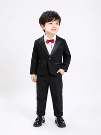 Boys Elegant Shimmer Tuxedo & Suit 4-Piece Set