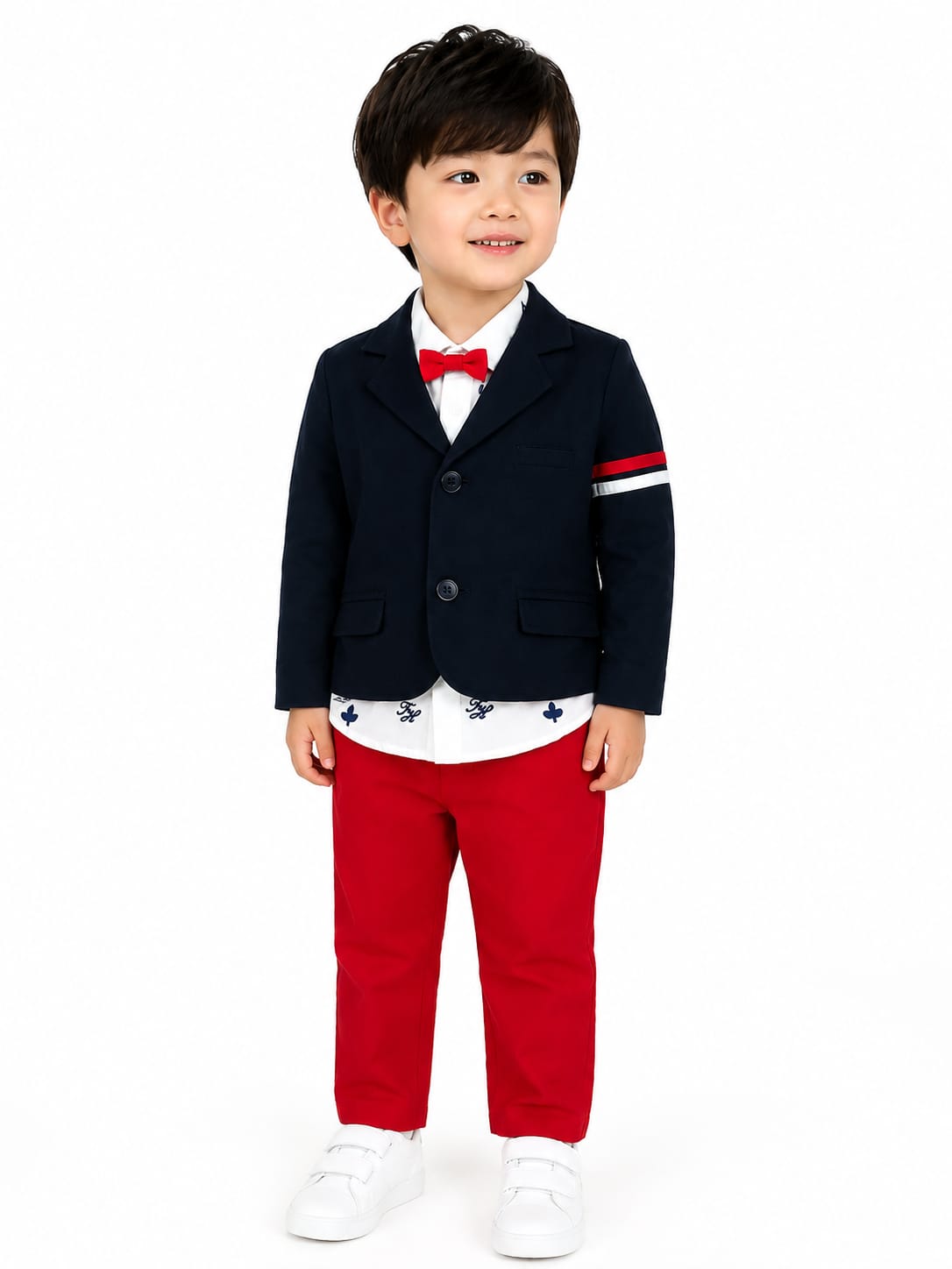 Boys Nautical-Inspired Blazer & Trousers 4-Piece Suit Set