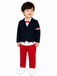 Boys Nautical-Inspired Blazer & Trousers 4-Piece Suit Set