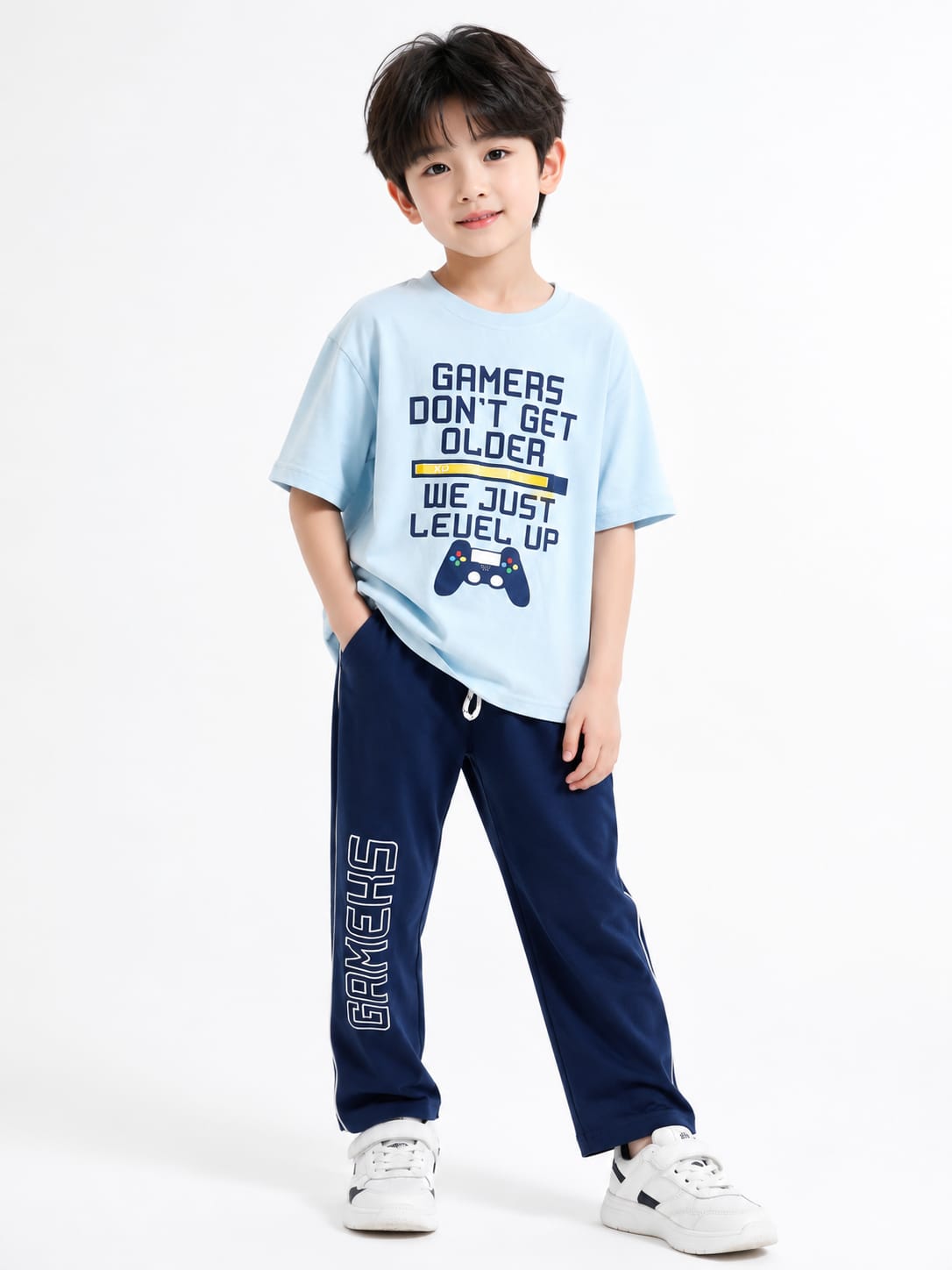 Boys' "Gamers Level Up" Graphic T-Shirt and Joggers Coord Set