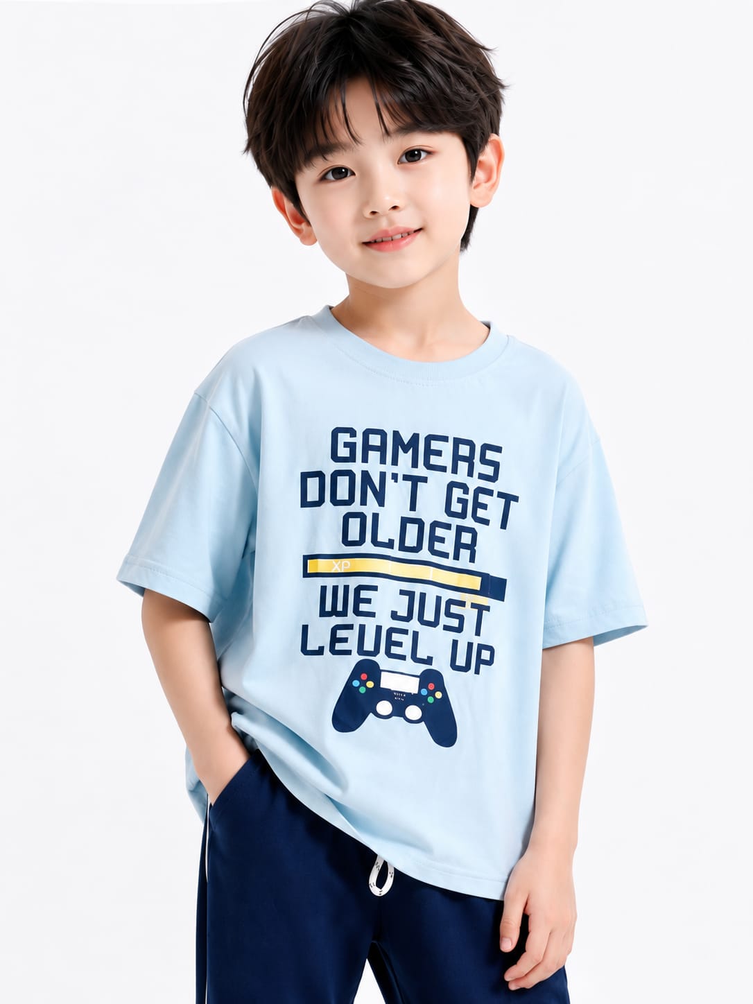 Boys' "Gamers Level Up" Graphic T-Shirt and Joggers Coord Set