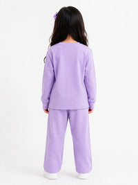 Girls' "Labubu" Cartoon Graphic Sweatshirt and Joggers Coord Set
