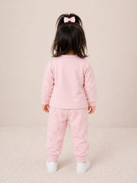 Whimsical "Sweet Dreams" Bunny Two-Piece Girls purple' Fleece Set