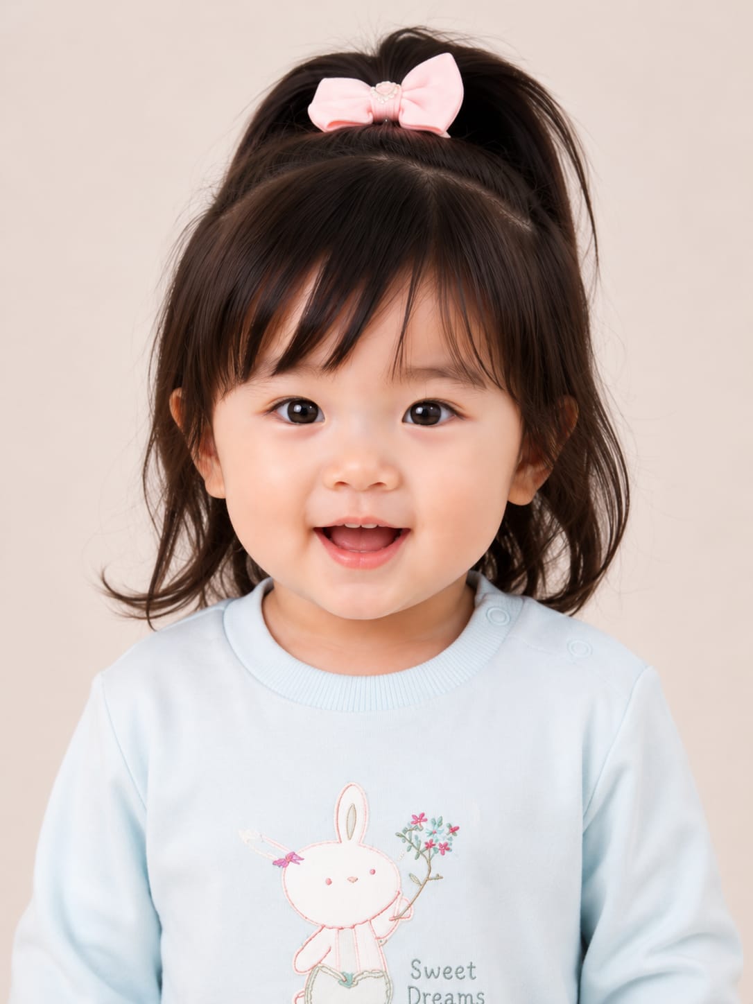 Whimsical "Sweet Dreams" Bunny Two-Piece Girls blue Fleece Set .
