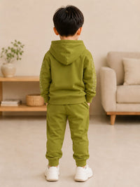 Boys' Olive Green Urban Wear Tracksuit Set
