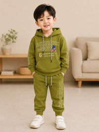 Boys' Olive Green Urban Wear Tracksuit Set