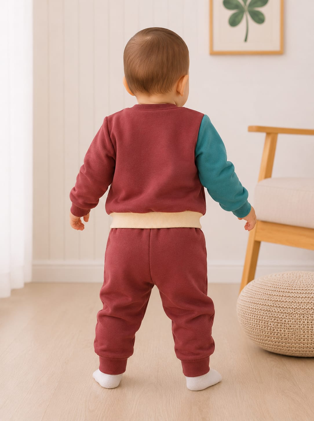 Sporty Color-Blocked Toddler Boys' Fleece Sweatshirt & Joggers Set
