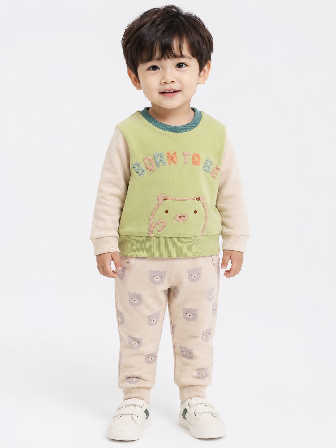Charming Bear Theme Two-Piece Coordinates Set