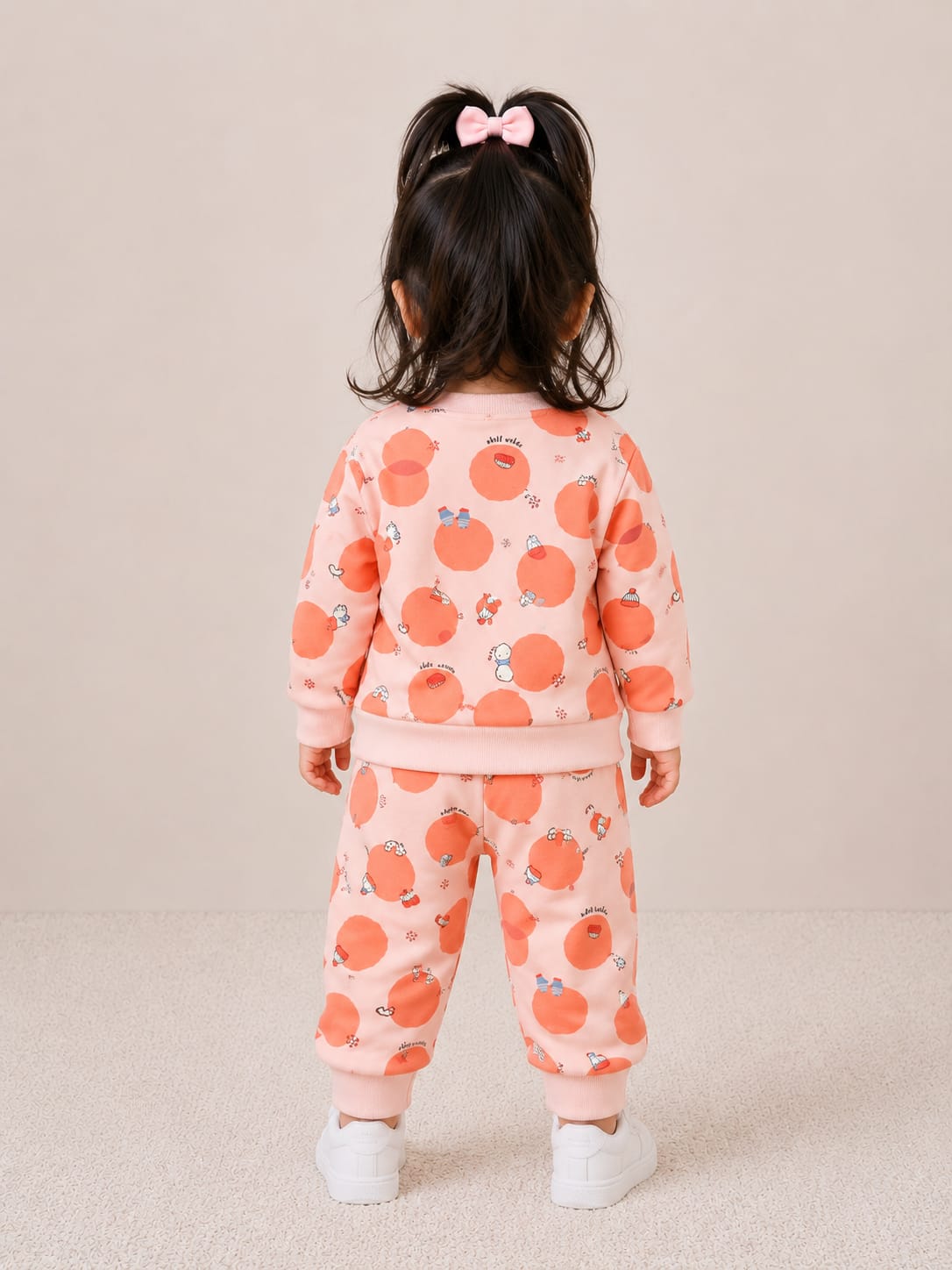 Vibrant Polka Dot Fleece Sweatshirt & Jogger Set