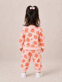 Vibrant Polka Dot Fleece Sweatshirt & Jogger Set