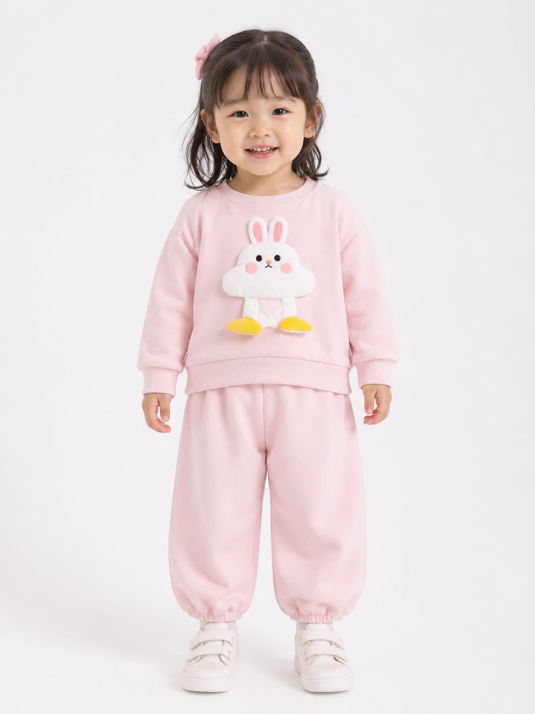 Whimsical Bunny Fleece Sweatshirt & Jogger Set