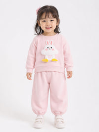 Whimsical Bunny Fleece Sweatshirt & Jogger Set