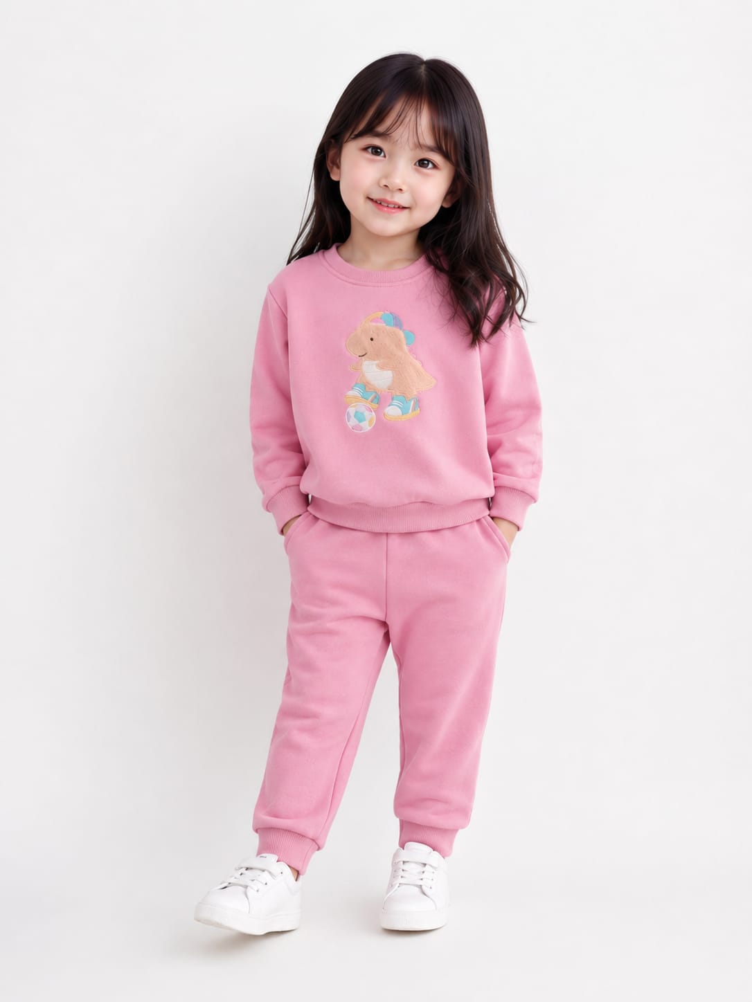 Playful Dinosaur Fleece Sweatshirt & Jogger Set