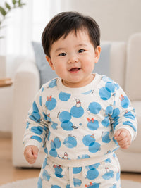 Whimsical Polka Dot Fleece Sweatshirt & Jogger Set