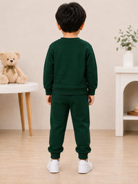Kids' Varsity green Athletic Sweatshirt & Jogger Set.